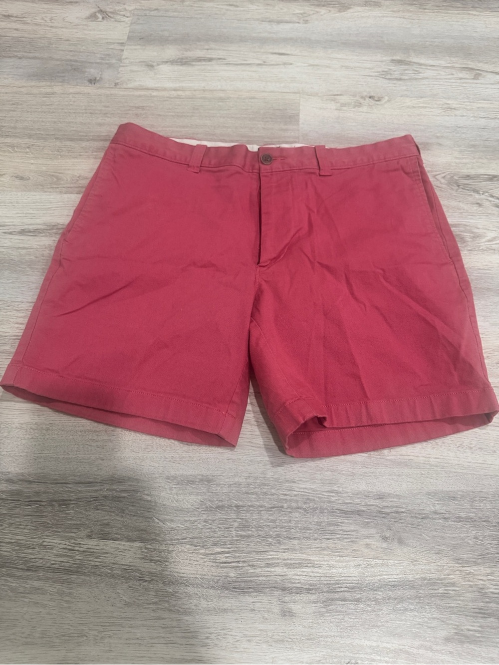J. Crew Men's Coral Red Flat-Front Shorts